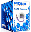 MONK CABLES | CAT6 Plenum Cable 1000ft | UTP, 550MHz | DSX-8000 Certified | by MONKCABLES