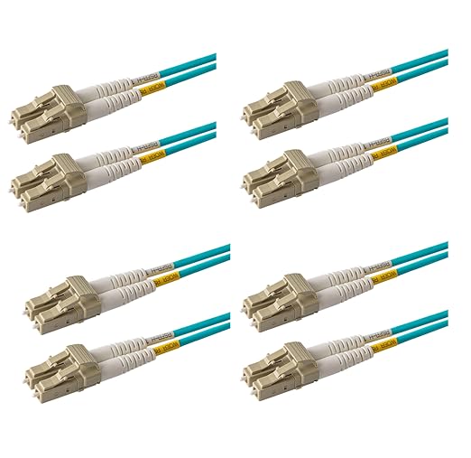 SpeedyFiberTX 4-Pack 2 Feet Multimode 10G OM3 50/125 Fiber Optic Patch Cable by SpeedyFiberTX