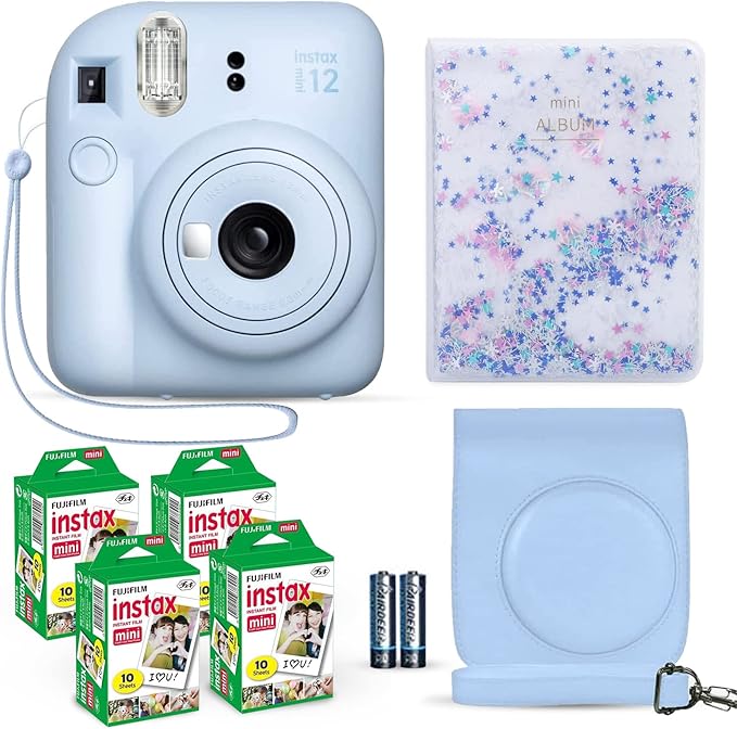 Fujifilm Instax Mini 12 Instant Camera Pastel Blue + Fuji Film Value Pack + by FUJIFILM