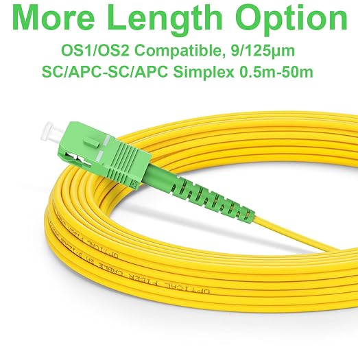 FLYPROFiber- OS2 0.5M SC/APC to SC/APC Fiber Optic Internet Cable, Single Mode - Image 3