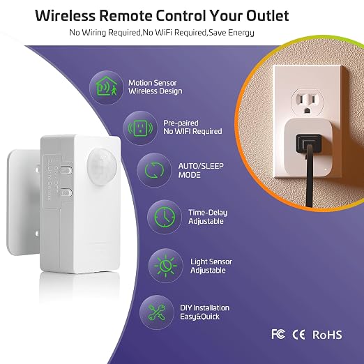 RAYZEEK Wireless Motion Sensor Control Outlet - Image 3