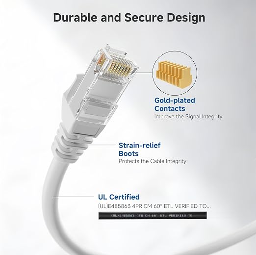 Cable Matters 10Gbps 5-Pack Snagless Cat 6 Ethernet Cable - 14ft - Image 4