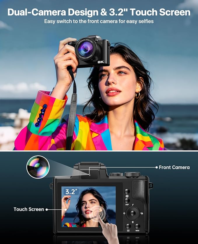 8K Digital Cameras for Photography, 2026 Autofocus 88MP WiFi Professional - Image 4