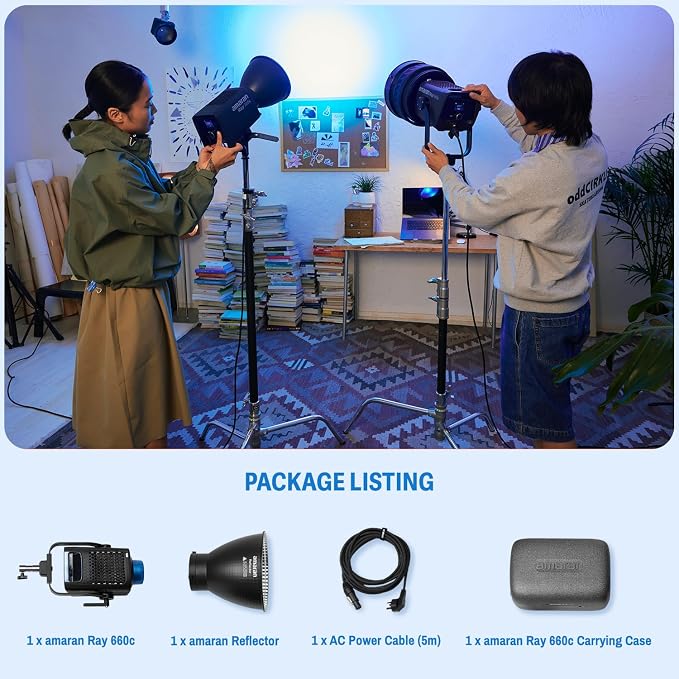 amaran Ray 660c RGB LED Video Light 660W APP/DMX Control 12 Effects, 000K - Image 7