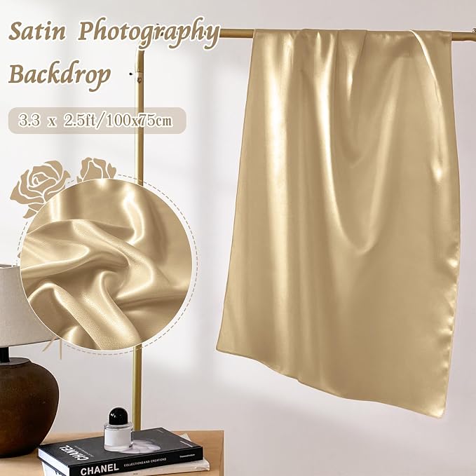 RUDONG M Satin Photography Backdrop 3.3x2.5ft - Image 4