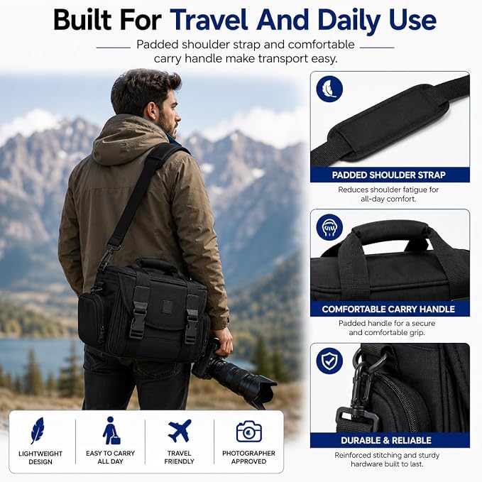 eCostConnection Extra Large Camera Bag Fully Padded Gadget Case - Image 6