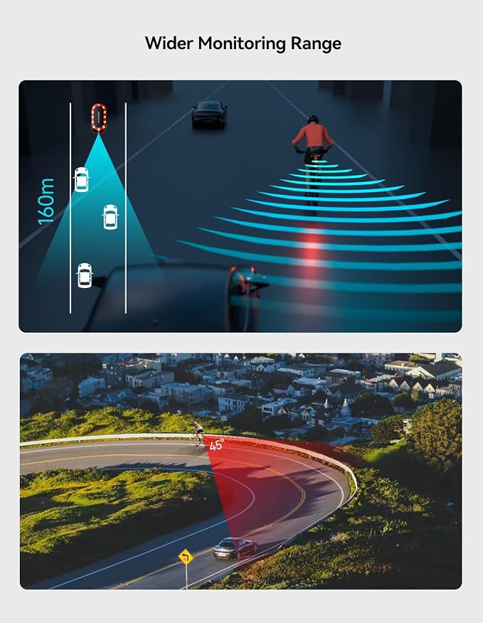 iGPSPORT SR mini Radar Bike Light, 160M Monitoring Distance 20H Battery Life - Image 2