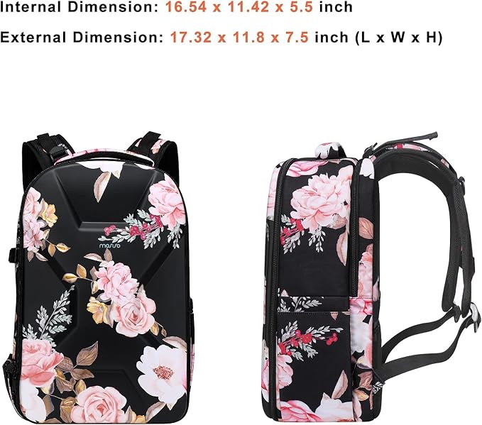 MOSISO Camera Backpack, DSLR/SLR/Mirrorless Photography Camera Bag Peony - Image 8