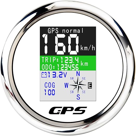 GPS Speedometer 3-3/8" 85mm Boat GPS Speedometer Odometer Waterproof White by MAIMEIMI