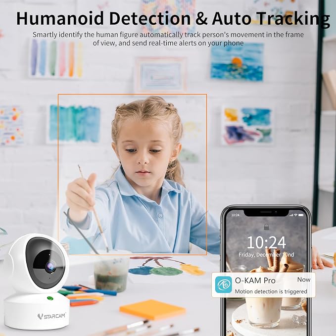 VSTARCAM 2K QHD Security Camera Indoor, Room Camera Baby Monitor 360° - Image 4