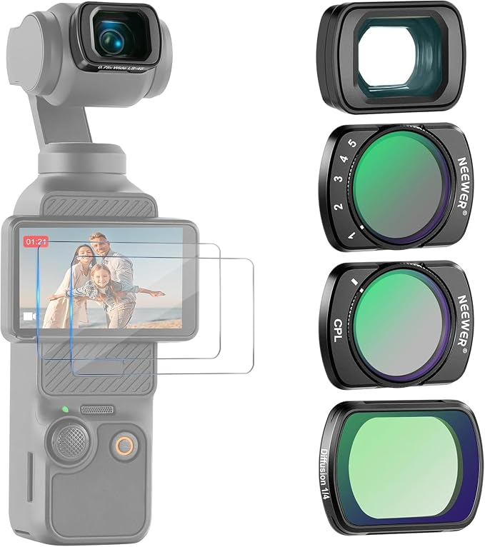 NEEWER Filter Set with 0.75x Wide Angle Lens 108° FOV, Variable ND 2-32 CPL 1/4 by Neewer