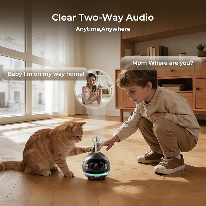AEZ Robot Camera on Wheels 1080P Dual Lens, Indoor Movable Security Camera - Image 5