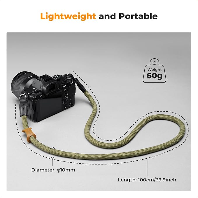 K&F CONCEPT Camera Neck Strap, 100cm Nylon Rope Camera Shoulder Strap - Image 4