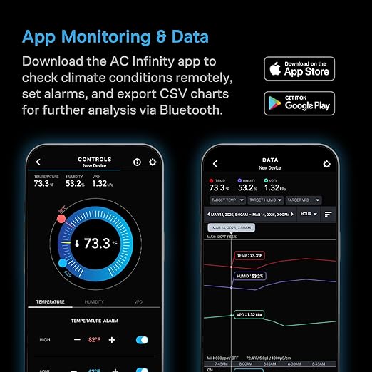 AC Infinity Mini Temperature Humidity Smart Hygrometer A2 Bluetooth App Monitor - Image 4