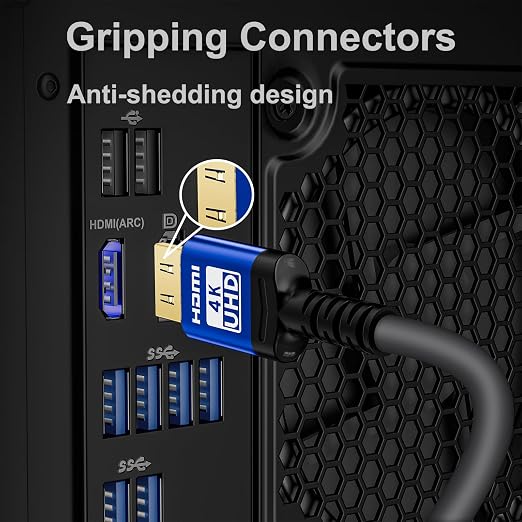 18Gbps 30 ft hdmi Cable with Gripping Connectors, 4k Ultra high Speed Ethernet - Image 2