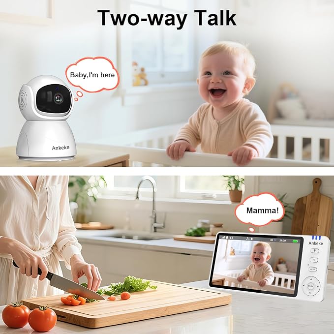 Baby Monitor with Camera and Audio, No WiFi Baby Monitor with 5" IPS LCD Screen - Image 6