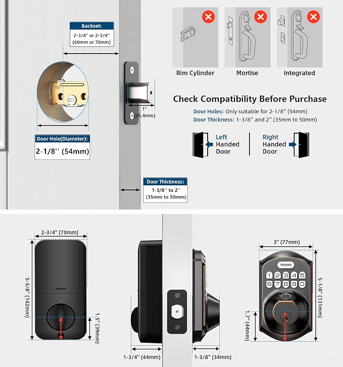 TEEHO TE002 Fingerprint Door Lock - Image 6