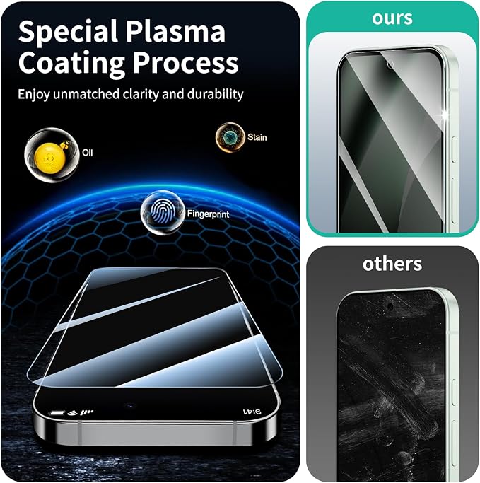 3+3+1-Pack, Privacy Screen Protector and Camera Lens Protector - Image 7