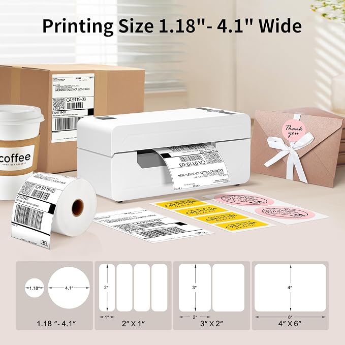 JADENS Bluetooth Thermal Label Printer, 4x6 Wireless Label Printer - Image 6