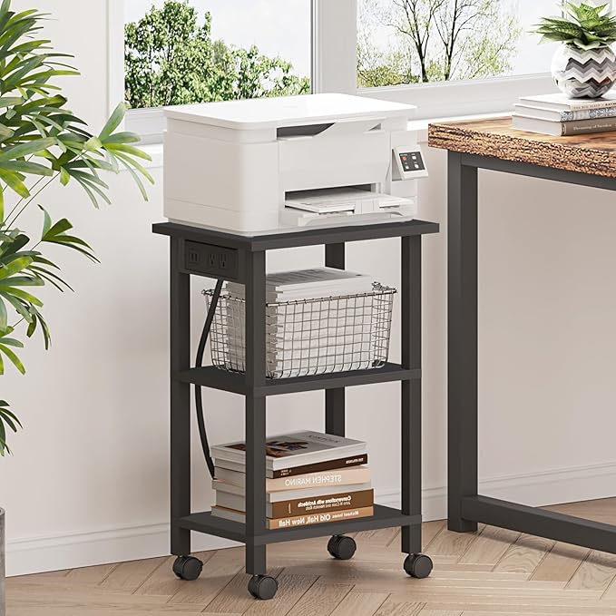 TUTOTAK 3 Tier Printer Stand, Rolling Printer Cart - Image 4