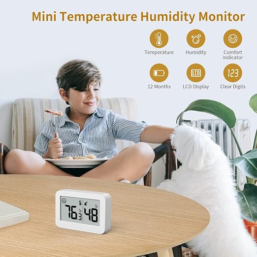 DOOMAY Mini Hygrometer Indoor Thermometer, Digital Humidity Gauge - Image 2