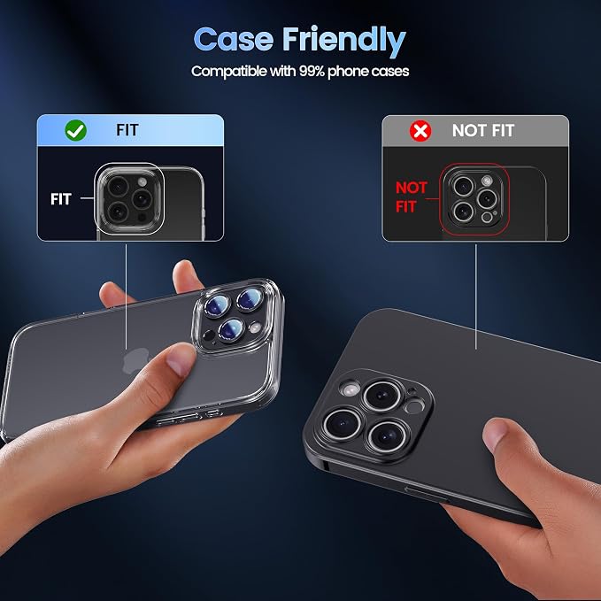 CACOE Camera Lens Protector for iPhone 15 Pro/15 Pro Max - Image 7