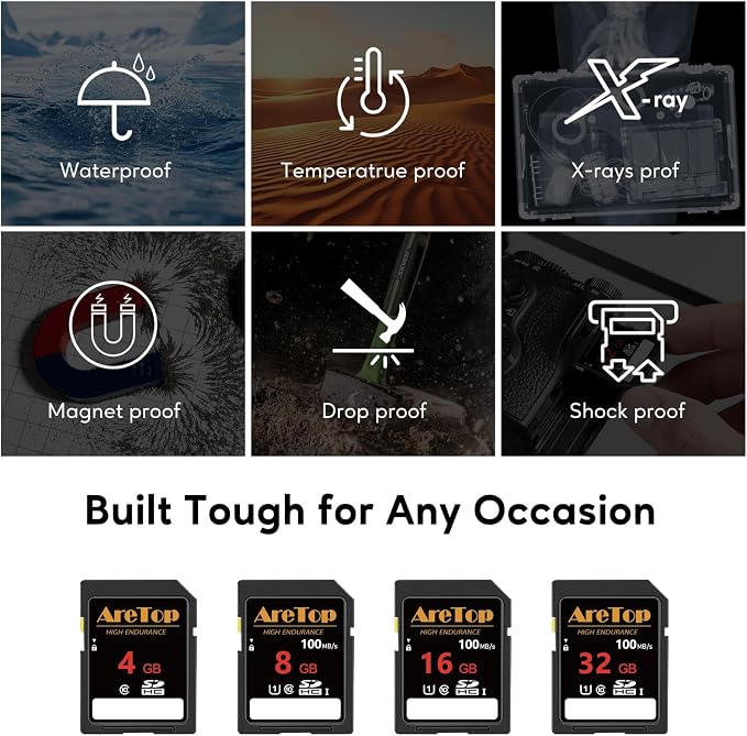 AreTop SD Card 32GB, 10 Pack UHS-I Class 10 SDHC Memory Card, 10 Pack 32GB Full - Image 5