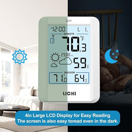 Indoor Outdoor Thermometer Wireless Weather Station Inside Outside Thermometers - Image 7