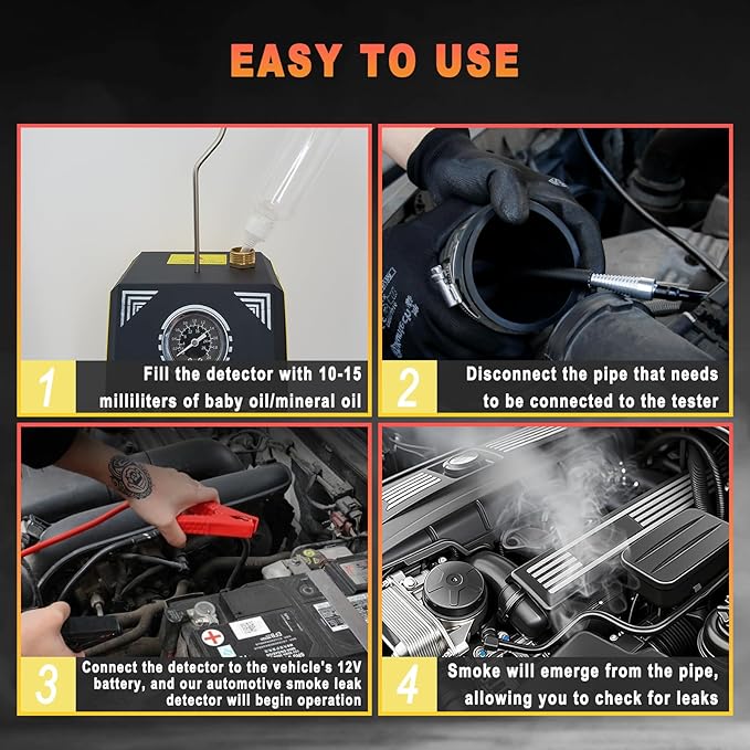 Automotive Smoke Machine with Built-in Air Pump and Pressure Gauge, Adjustable - Image 5
