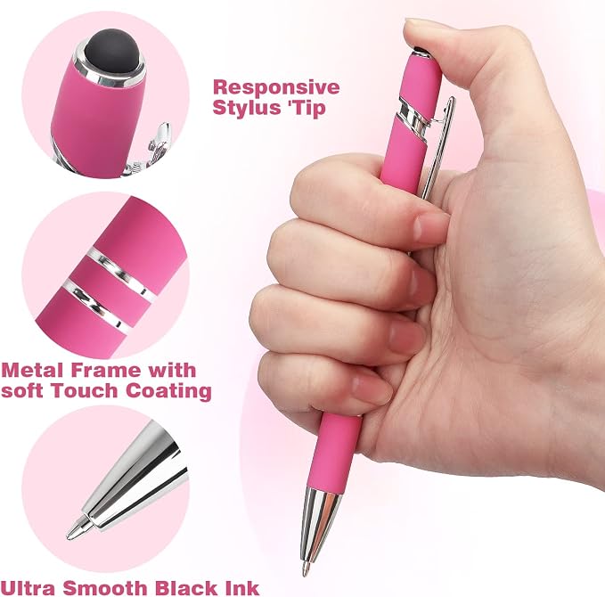 8 Pack Ballpoint Pen 2-in-1 Stylus Retractable Ballpoint Pen - Image 2