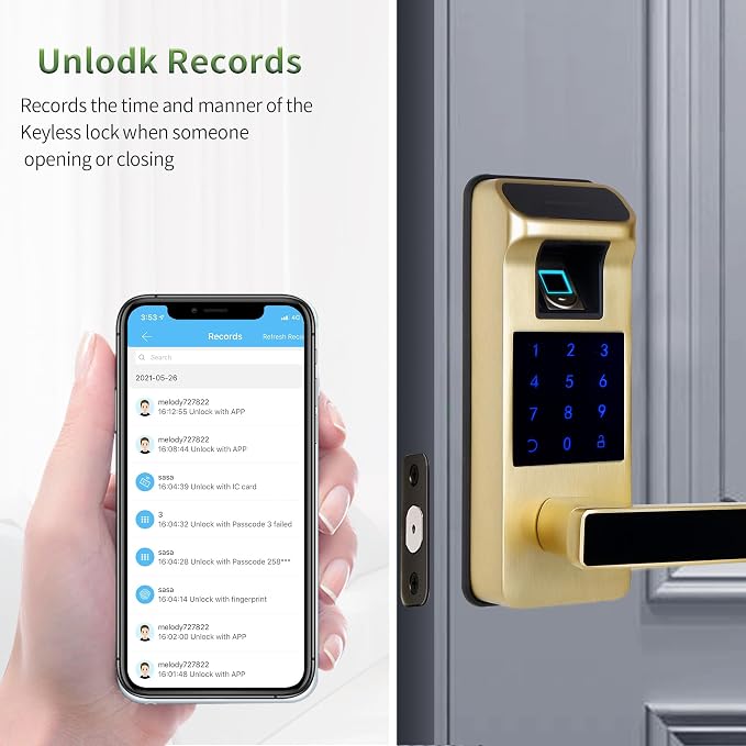 Smart Door Lock, Heavy Duty 5 in 1 Keyless Entry Door Lock, Full App Control - Image 3