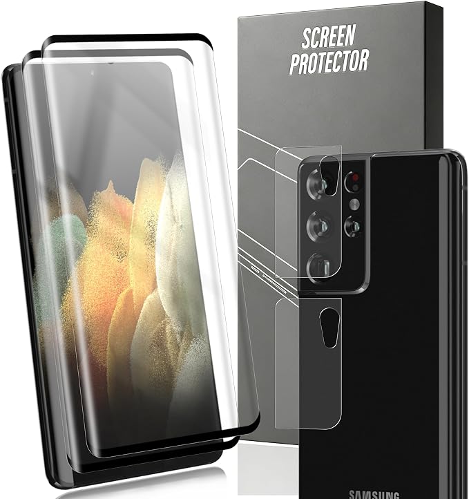 2+2 Pack Tempered Glass for Samsung Galaxy S21 Ultra Outer Screen Protector by Unknown