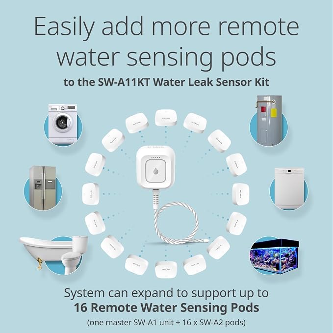 D-Link Add-on Remote Battery-Powered Water Leak Sensing Pod, Long-Range - Image 5