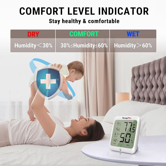 TempPro TP53 Digital Hygrometer Indoor Thermometer - Image 3