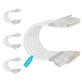 Cat6 Slim Patch Cables 5 Feet 24-Pack White, Cat6a Patch Cables 10Gbps 550MHz by Unknown