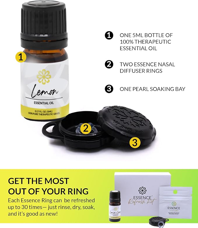 Essence Wearable Aromatherapy Nasal Diffuser – Lemon-Lime Essential Oil Nose - Image 4