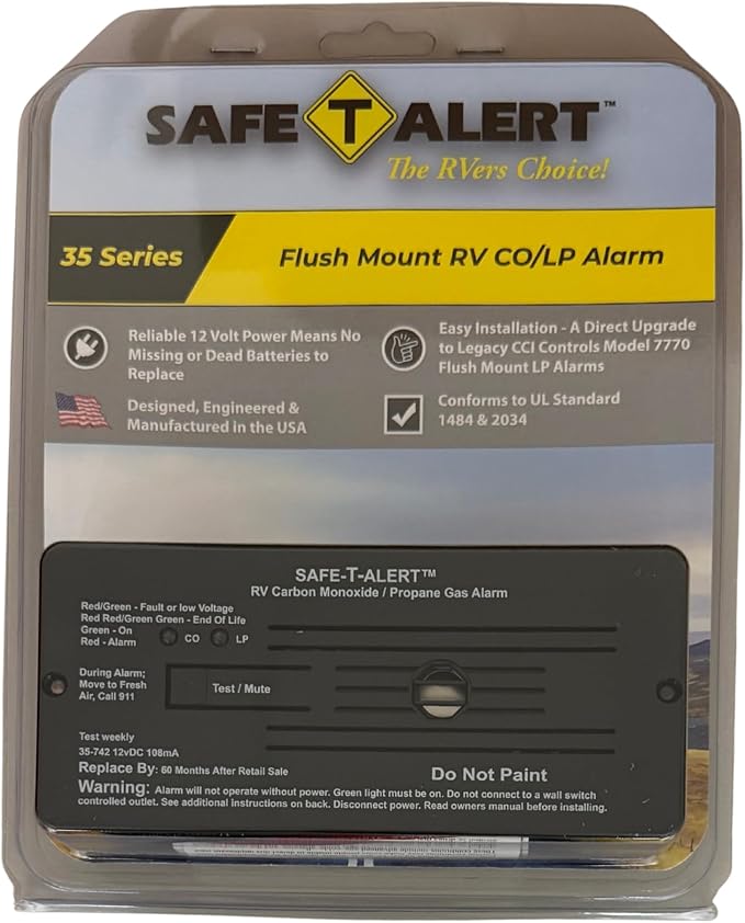 Safe T Alert - Dual LP/CO Alarm - Flush Mount Black - 35-742-BL - Image 3