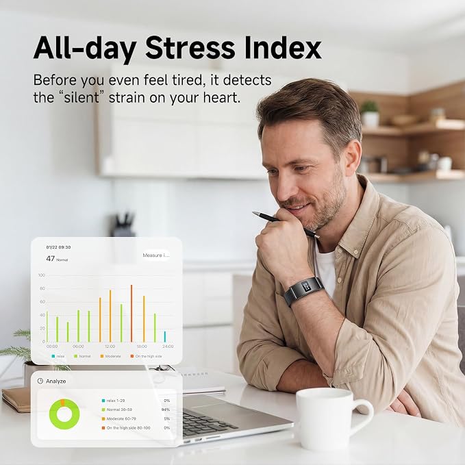 Smart Bracelet, Subscription-Free 24/7 Health Tracking, Heart Rate, HRV & Sleep - Image 4