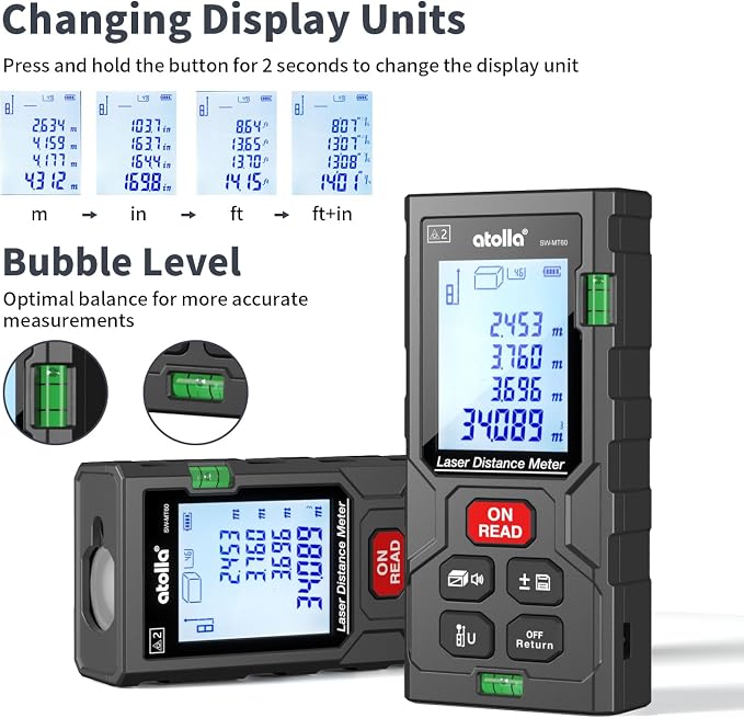 atolla Laser Measure, Digital Laser Distance Meter - Image 6