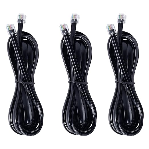 RJ12 Cable Phone Cord RJ12 6P6C Male to Male Straight Wired by TOYAYAYO