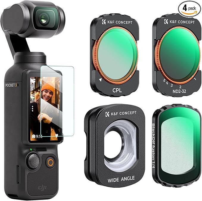 K&F CONCEPT FSD01 Magnetic Wide Angle Lens & Effect & ND & CPL Filter Set by KFCONCEPT