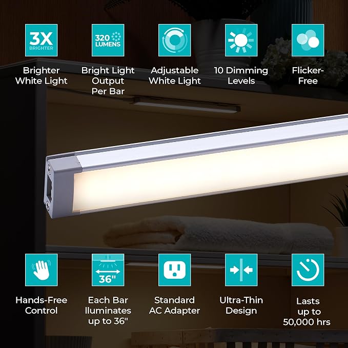 PureOptics LED Works with Alexa Smart Under Cabinet Lighting Kit, Adjustable - Image 6