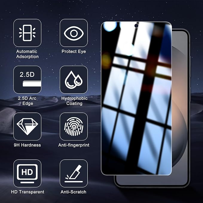 2+2 Pack for Galaxy S26 Plus Privacy Screen Protector and Lens Protector - Image 9