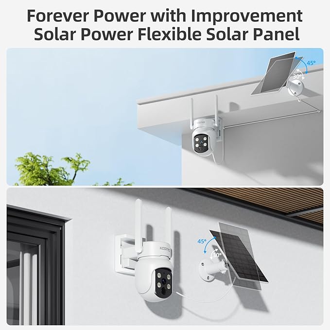 Solar Security Cameras Wireless Outdoor, 4MP Solar Powered, 6 Cam kit, Color - Image 2