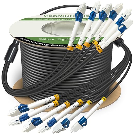 500 Meters 6 Core Industrial TPU LC to LC Outdoor Armored Fiber Optic Cable by YUTIANHOME