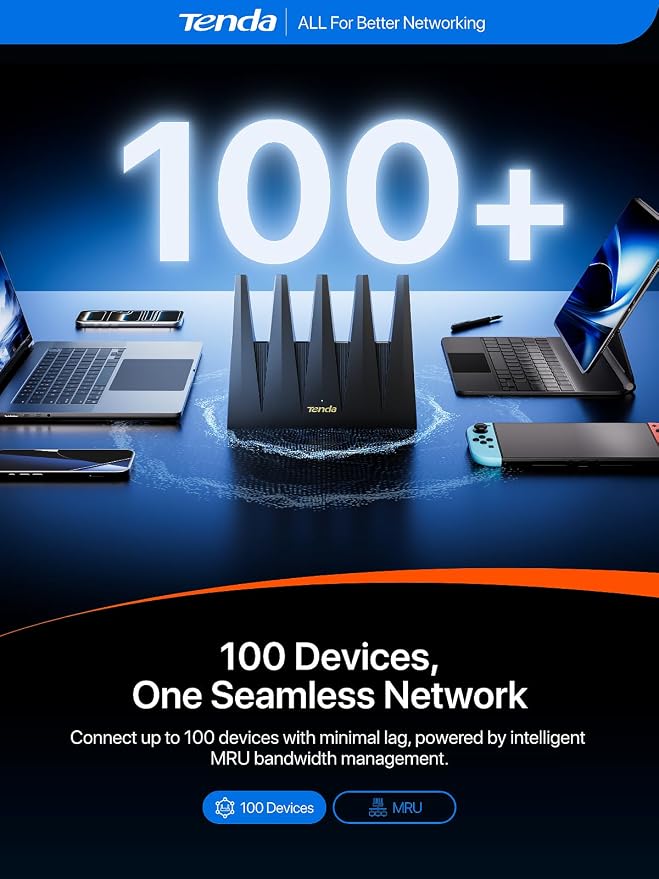 Tenda WiFi 7 Router BE7200 – Dual-Band High-Speed Wireless Internet Router - Image 4