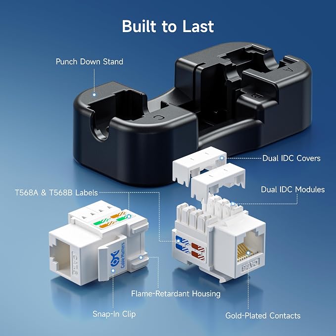 Cable Matters 50-Pack 10Gbps Cat6 Keystone Jacks, RJ45 Keystone Jack, Ethernet - Image 6