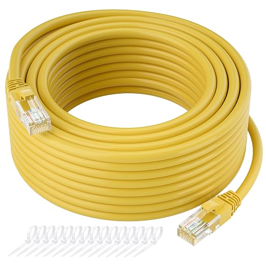 Cat5e Ethernet Cable 75 FT, Long Cat 5e Internet Cable, Standard RJ45 Connector by Kxable