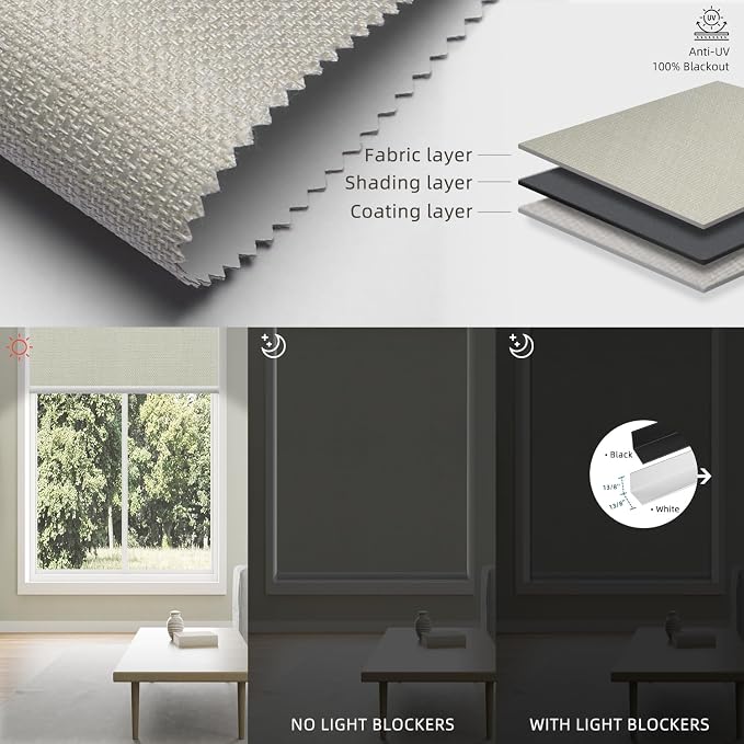 SmartWings Motorized 100% Blackout Shades Blinds, Custom Size, Cordless Window - Image 3