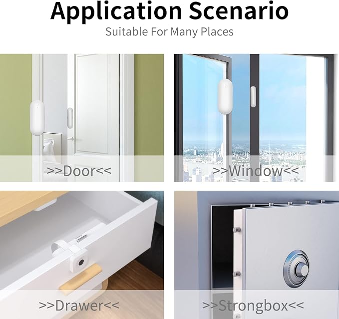 Door Window Alarm Sensors, Smart Life Tuya APP Control & Instant App Alerts - Image 6